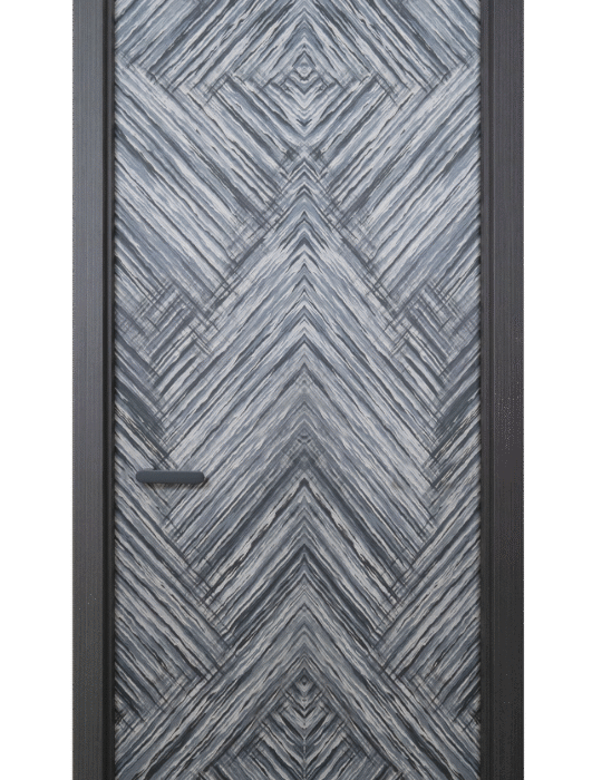 Wonju solid core wood veneer interior door system with magnetic privacy lock and concealed hinges by MR DOOR US