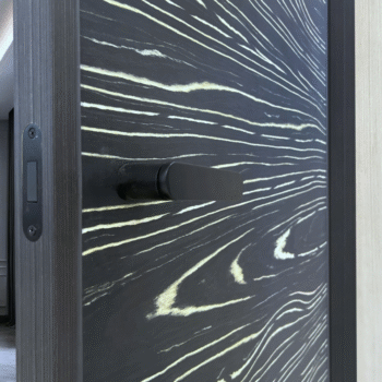 Osan solid core wood veneer interior door system with magnetic lock and concealed hinges by MR DOOR US 3