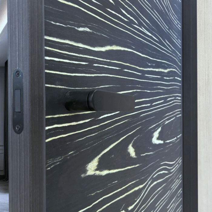 Osan solid core wood veneer interior door system with magnetic lock and concealed hinges by MR DOOR US 3