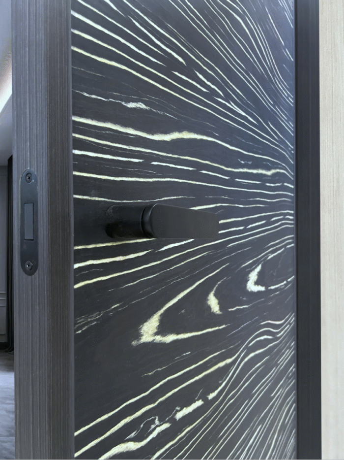 Osan solid core wood veneer interior door system with magnetic lock and concealed hinges by MR DOOR US 3