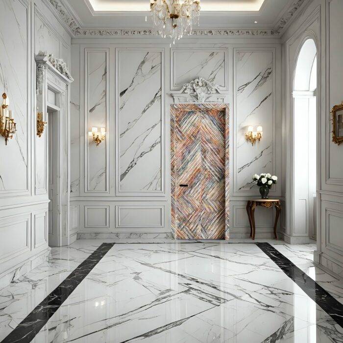 SEOUL Wood Veneer Door Solid Core with Concealed Hinges Privacy Lock 5