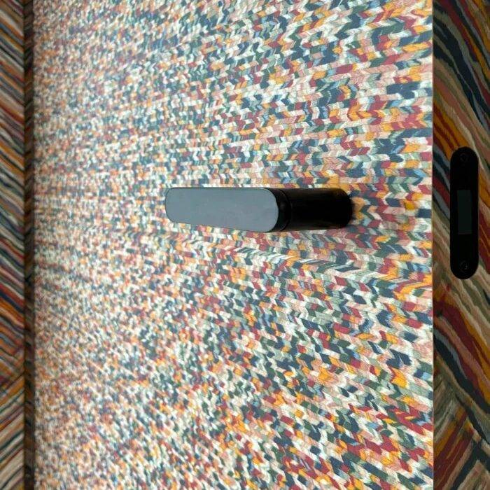 Sokcho solid core wood veneer interior door system with magnetic privacy lock and concealed hinges by MR DOOR US
