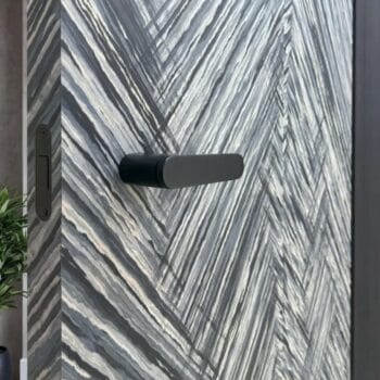 Wonju solid core wood veneer interior door system with magnetic privacy lock and concealed hinges by MR DOOR US