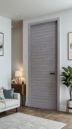 Masan solid core wood veneer interior door system with concealed hinges and magnetic lock by MR DOOR US