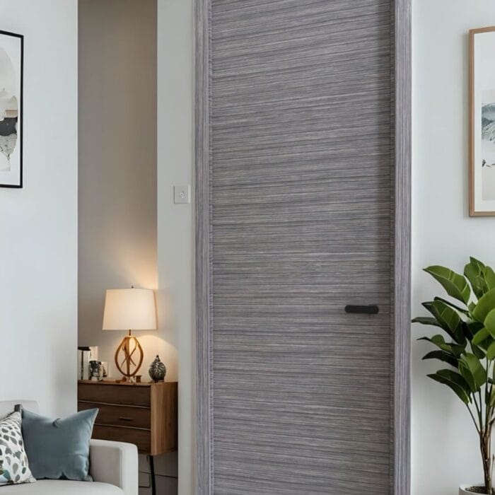 Masan solid core wood veneer interior door system with concealed hinges and magnetic lock by MR DOOR US