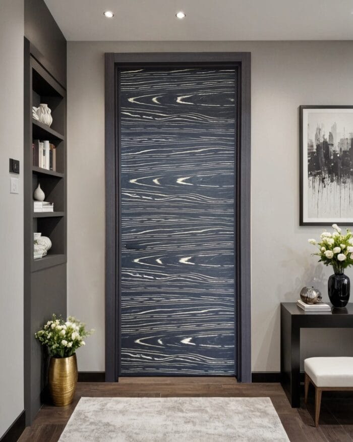 Osan solid core wood veneer interior door system with magnetic lock and concealed hinges by MR DOOR US