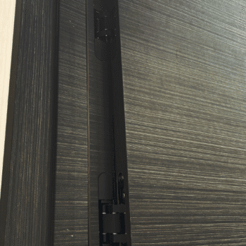 Jeju solid core wood veneer interior door system with concealed hinges and magnetic handle by MR DOOR US 2