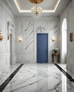 Busan modern solid core interior door with concealed hinges