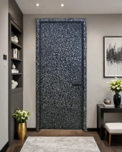Incheon solid core wood veneer interior door system with magnetic handle and concealed hinges by MR DOOR US