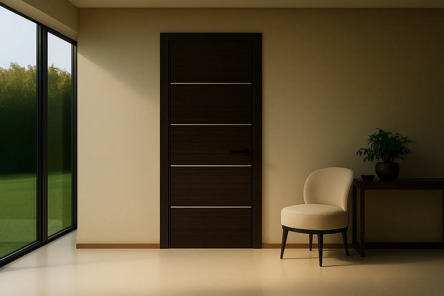 Luxury interior door systems by MR DOOR US INC – factory-built pre-hung doors engineered for precision and luxury.